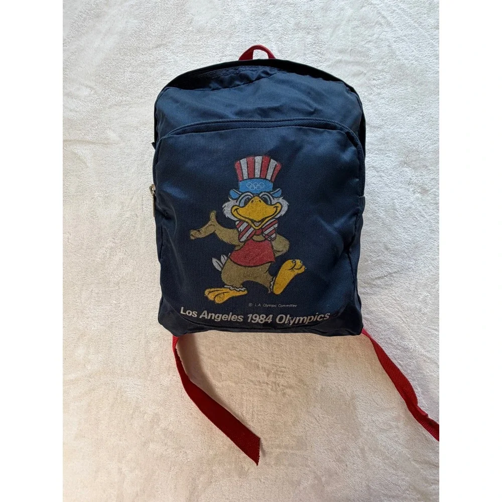 Sport Graphics Blue 1984 Los Angeles Olympics Sam the Eagle Backpack Unisex Good